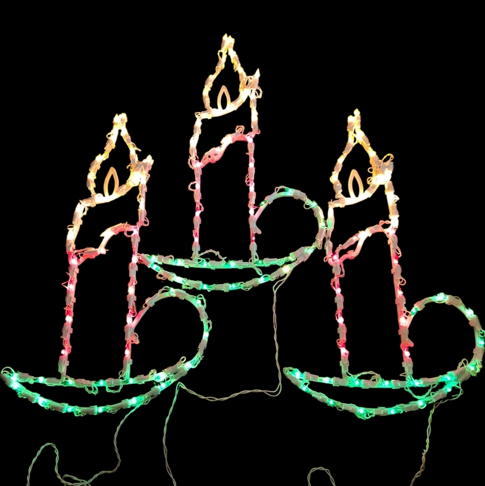 Set Of 3 Vintage Lighted Candle Silhouette's For Windows Or Walls